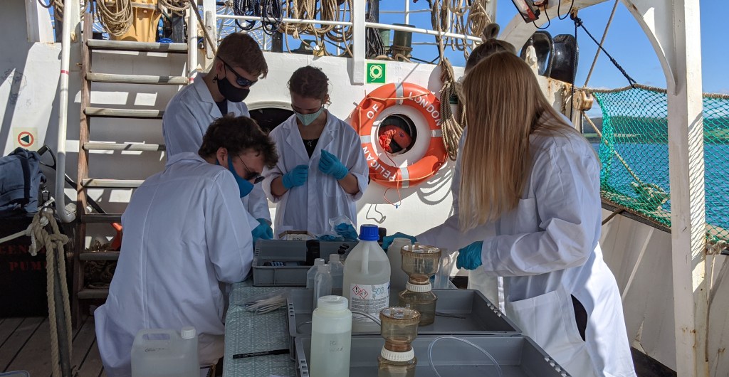 Nutrient analysis workshop aboard the Pelican of London, British Isles, August 2020. (c) C Braungardt